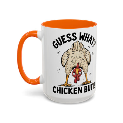 Funny Chicken Mug, Guess What? Chicken Butt! Coffee Mug, Farm Humor Mug, Rooster Joke Cup, Gift for Chicken Lovers, Gag Gift Mug