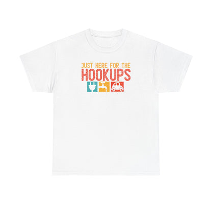 Just Here For The Hookups Shirt, Camping Fishing T-Shirt, Funny RV Camper Tee, Outdoors Graphic Tee, Campfire Gift for Men Women