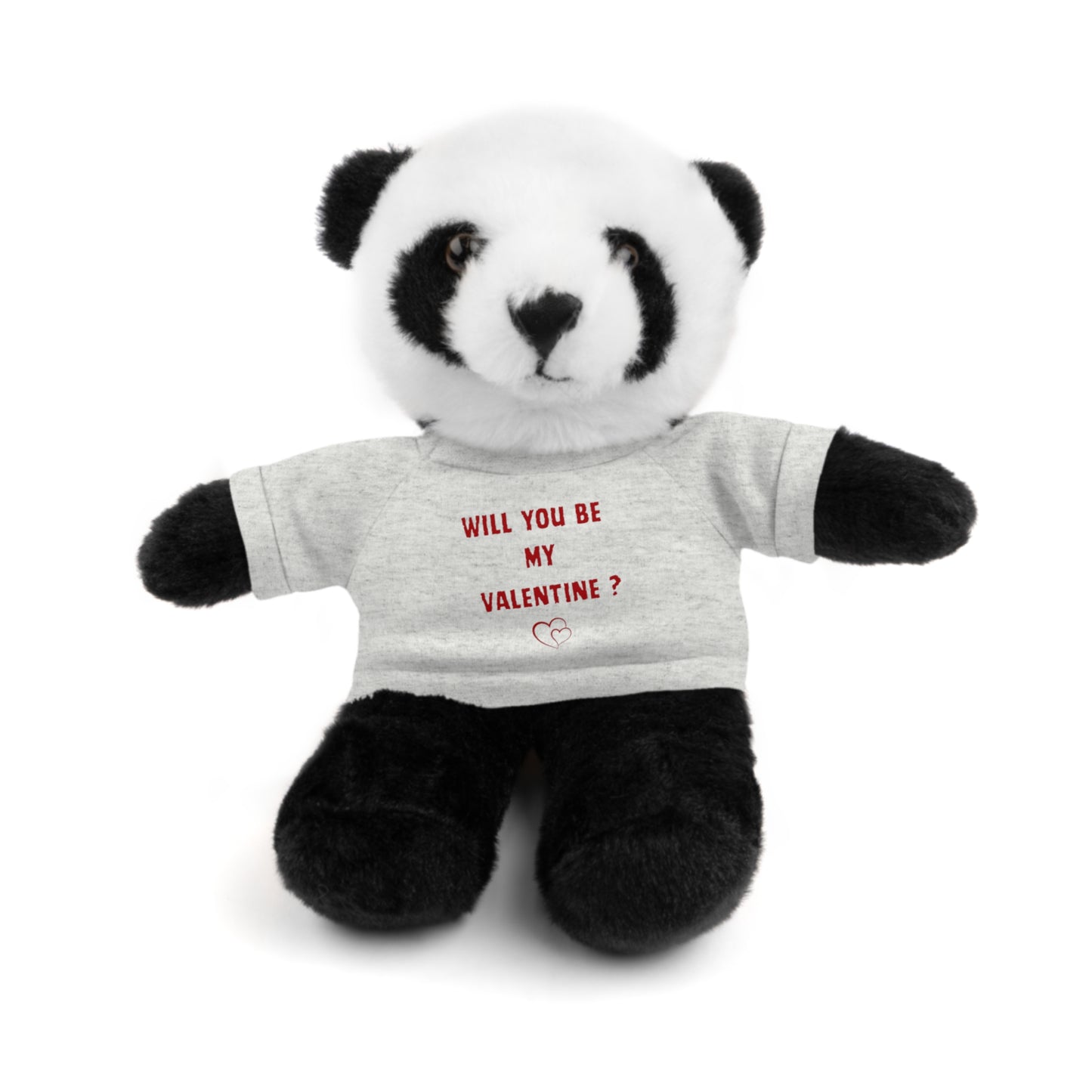 Will You Be My Valentine ? Teddy Bear, Plush Animal with T-Shirt, Cute Valentine's Day Gift, Stuffed Bear for Kids or Love