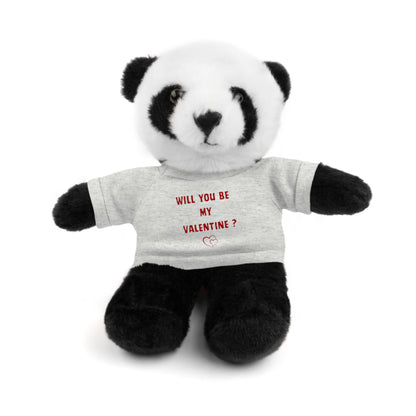 Will You Be My Valentine ? Teddy Bear, Plush Animal with T-Shirt, Cute Valentine's Day Gift, Stuffed Bear for Kids or Love