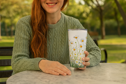 Daisy Field Tumbler, Floral Drinkware, Gift for Garden Lovers, Summer Sips, Eco-Friendly Beverage Container, Gift for Him, Birthday Gift