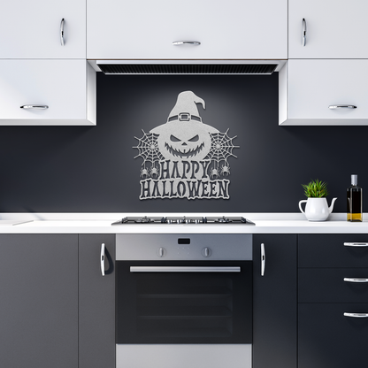 Happy_Halloween_Metal_Wall_Art_Silver_Dark_Kitchen_Mockup.png