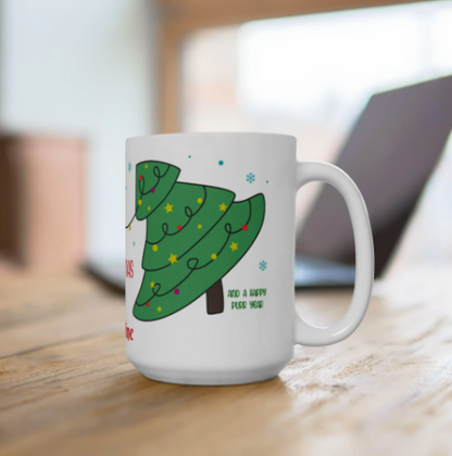 Personalized Meowy Christmas Mug – Cute Cat Holiday Coffee Cup, Festive Ceramic Drinkware, Christmas Gift for Her, 11oz & 15oz