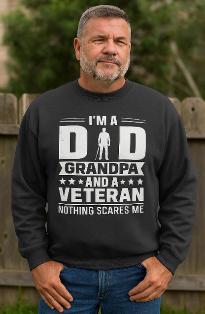 Veteran Grandpa  Cozy Casual Wear Sweatshirt, Father's Day Gift, Military Tribute, Proud Grandpa, Gift for Veteran's Grandpa, Military Pride