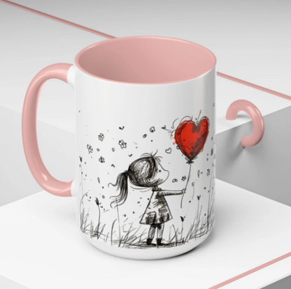 Romantic Coffee Mug – Love Gift for Coffee Lovers, Valentine’s Day Mug, Couple Gift, Cute Art Mug for Wife, 11oz & 15oz Ceramic Cup