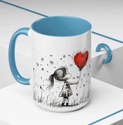 Romantic Coffee Mug – Love Gift for Coffee Lovers, Valentine’s Day Mug, Couple Gift, Cute Art Mug for Wife, 11oz & 15oz Ceramic Cup