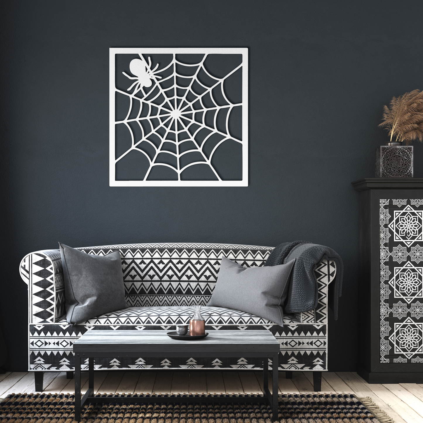 Spider_nest_Metal_Wall_Art_White_Dark_Living_Room_Mockup.png